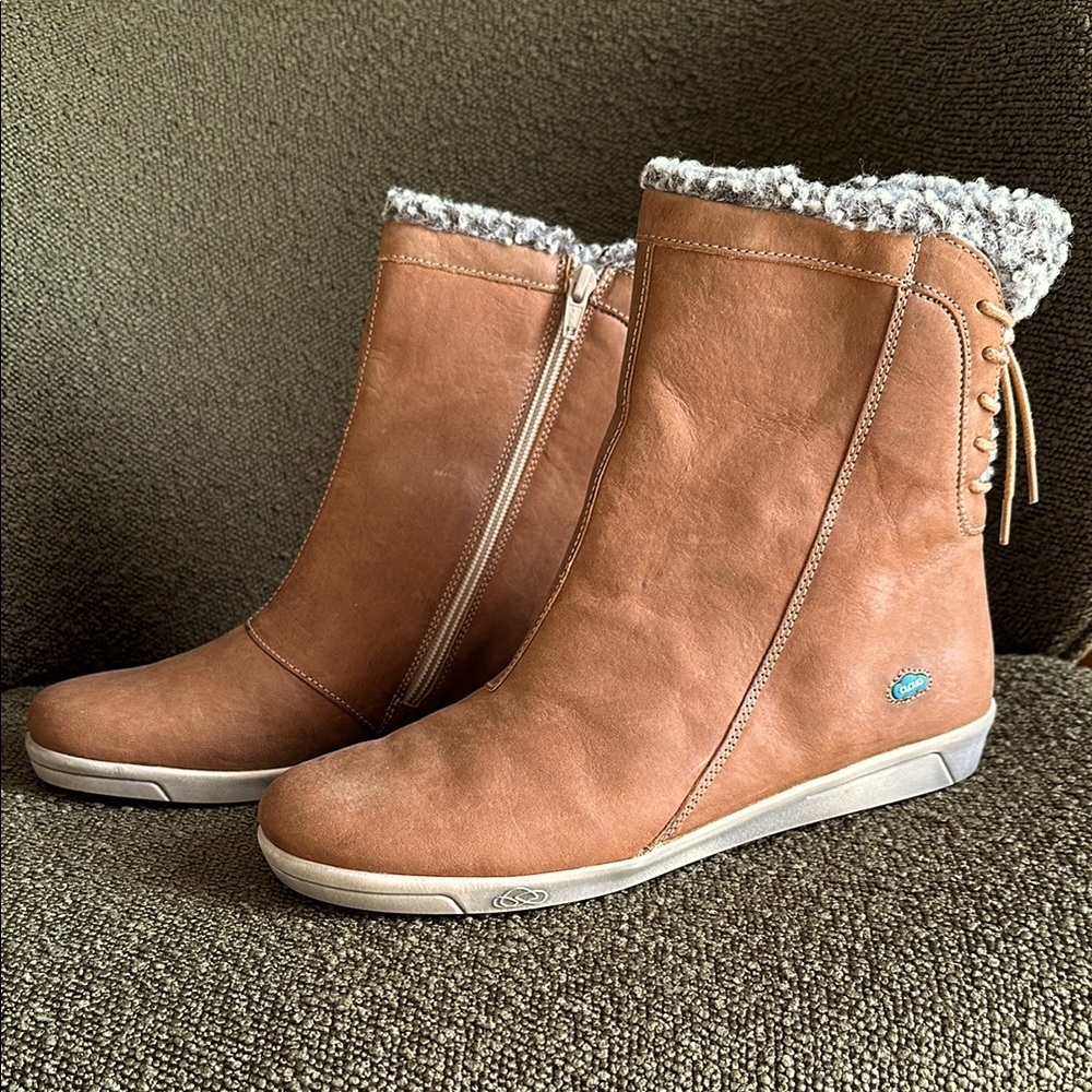 CLOUD Footwear Wool Leather Mid Boots Aryana Tan Sz 40/9 *like new